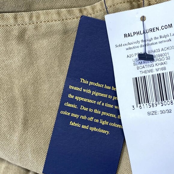 NEW POLO RALPH LAUREN Men’s Cargo Pants Tan Size 30 Slim Fit Stretch – NWT - Picture 5 of 9